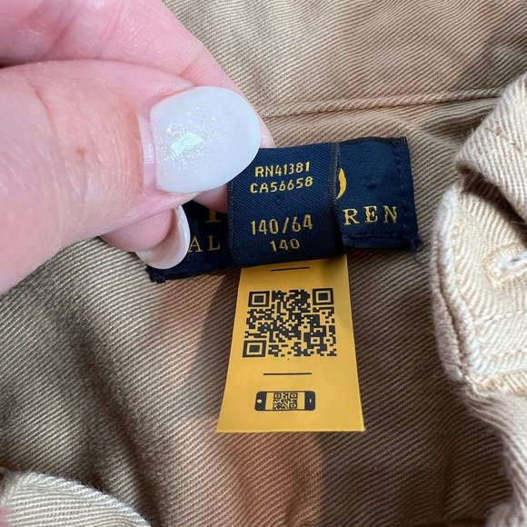 Polo Ralph Lauren Shirt Dress Belted Chino Khaki Girls Size 10 Neutral - Picture 6 of 6